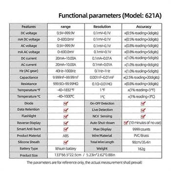 ANENG AN621A مولتی متر لمسی دیجیتال مدل