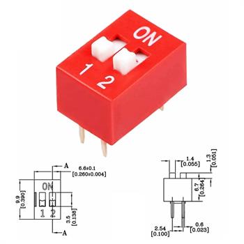DIP دیپ سوئیچ 2 تایی