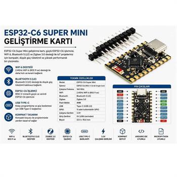 ESP32 C6 SUPER MINI Type C ماژول
