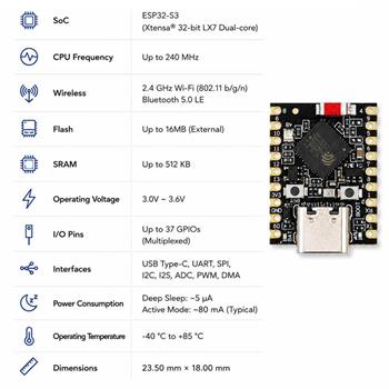 ESP32 S3 SUPER MINI Type C ماژول 