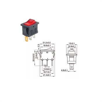 KCD1-102N 3Pin کلید راکر دو حالته چراغدار 