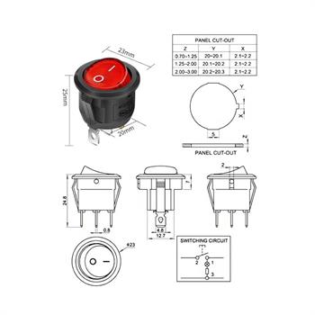 KCD1-105N کلید راکر گرد دو حالته چراغدار