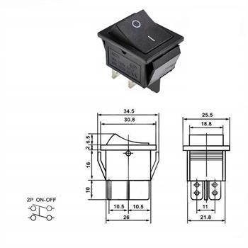 KCD4-201 4Pin کلید راکر بزرگ  2حالته