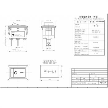 KCD1-101 2Pin کلید راکر دو حالته 