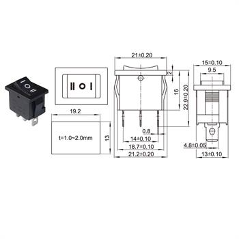 KCD1-103 3Pin کلید راکر سه حالته