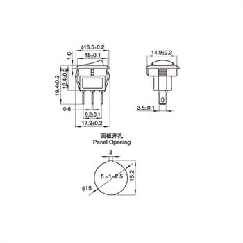 KCD1-601S کلید راکر دو حالته گرد کوچک