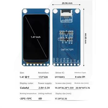 LCD TFT SPI 1.47inch نمایشگر