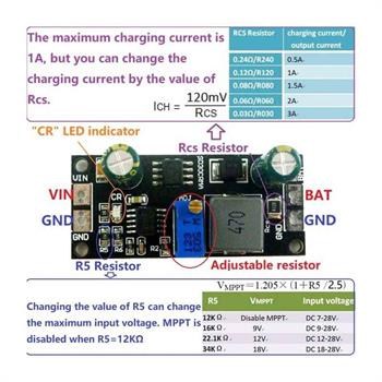 MPPT 12V 1A ماژول شارژ باتری با پنل خورشیدی