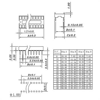 16PIN سوکت آی سی معمولی 