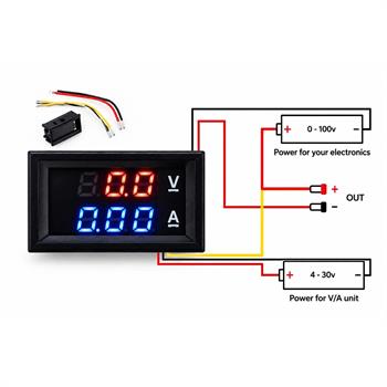 0-100V/0-10A DC ولت متر آمپرمتر پنلی