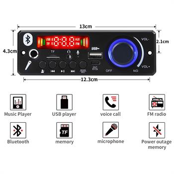 2X80W پنلی با ولوم و میکروفن  MP3 Player 