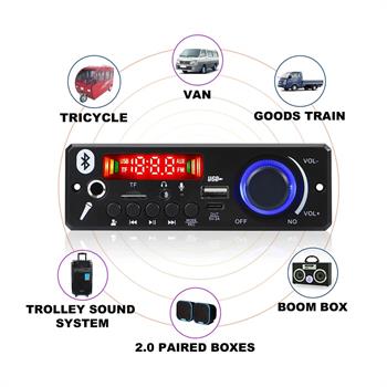 2X80W پنلی با ولوم و میکروفن  MP3 Player 