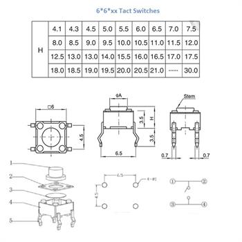 6X6X8mm 4Pin تک سوئیچ