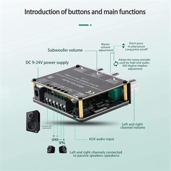 XY-E100L 2X50W+100W ماژول آمپلی فایر بلوتوثی