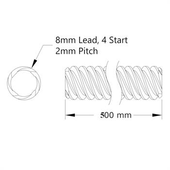 50cm  T8-8mm پیچ لید اسکرو 