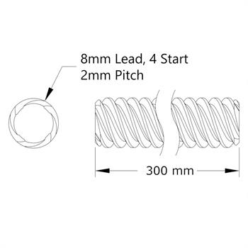30cm  T8-8mm پیچ لید اسکرو 