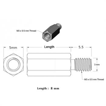 8mm FM-M3 اسپیسر فلزی