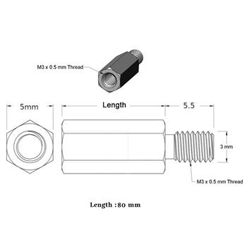 80mm FM-M3 اسپیسر فلزی