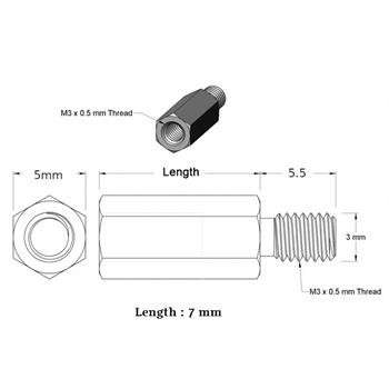 7mm FM-M3 اسپیسر فلزی