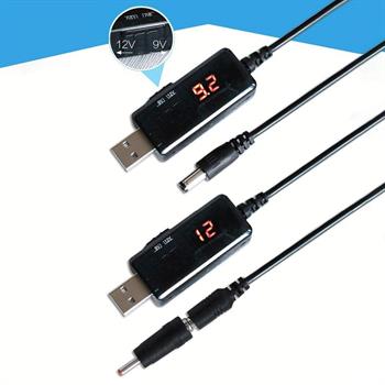 با نمایشگر USB TO 9V/12V کابل افزاینده ولتاژ