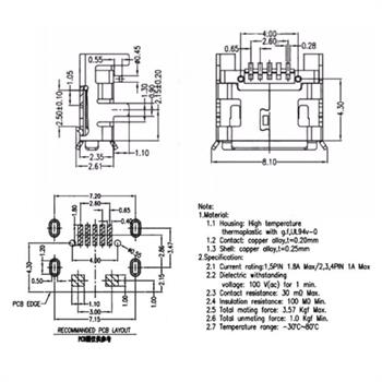 مادگی روبردی Micro USB پورت  