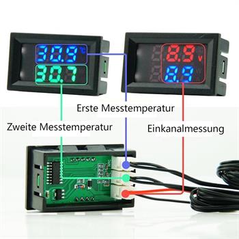 ماژول نمایشگر ولتاژ و دما دارای 2 سنسور دما