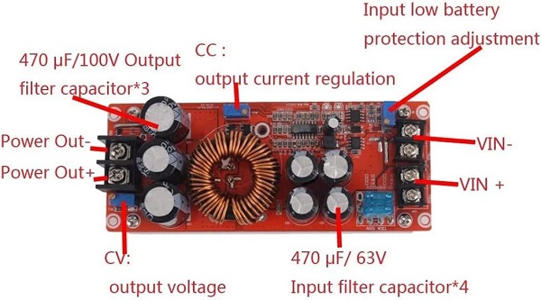step up 1200w 20A